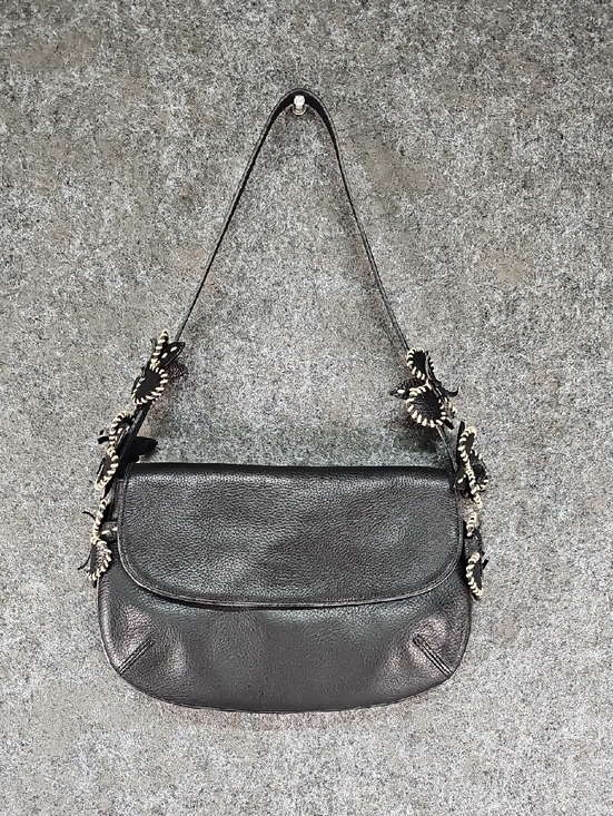 ANTONIO MELANI Handbags - Antonio Melani Leather Purse With Blanket Stitch Flowers, Black